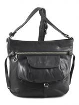 Sac Bandoulire Nova Cuir Lancaster Noir soft vintage nova 5761