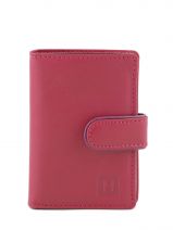 Card Holder Leather Hexagona Pink multico 227375