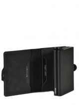Leather Twin Card Holder 2 Compartments Secrid Black vintage TV-vue-porte