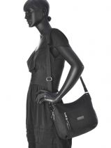 Shoulder Bag Basic Pompom Lancaster Black basic pompom 38-vue-porte