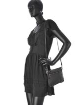 Sac Bandouli�re Vicky Cuir Nat et nin Noir vintage VICKY-vue-porte