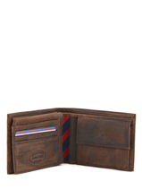 Wallet Leather Tommy hilfiger Brown johnson AM00660-vue-porte