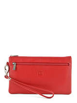 Zipped Wallet Leather Hexagona Red confort 467213