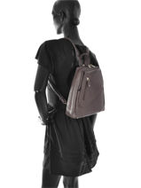 Backpack Leather Hexagona Beige confort 464783-vue-porte