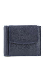 Wallet Leather Yves renard Blue foulonne 23014