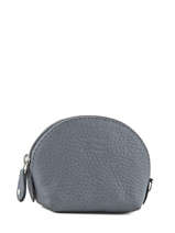 Leather Caviar Coin Purse Crinkles Gray caviar 14026