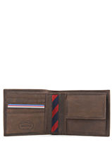 Wallet Leather Tommy hilfiger Brown johnson AM00659-vue-porte