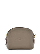 Coin Purse Leather Yves renard Gray foulonne 29365