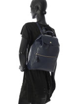 Longchamp Le foulonné Backpack Blue-vue-porte
