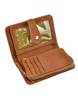 Wallet Leather Nat et nin Brown vintage JOYCE-vue-porte
