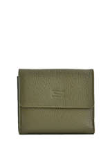 Leather Caviar Compact Wallet Crinkles Green caviar 14068