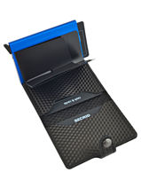 Card Holder Leather Secrid Black cubic MCU-vue-porte