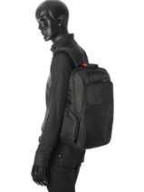 Backpack 2 Compartments Delsey Black parvis + 3944603-vue-porte