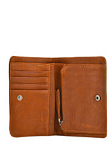 Wallet Leather Nat et nin Brown vintage LILOU-vue-porte