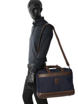 Longchamp Boxford Briefcase Blue-vue-porte