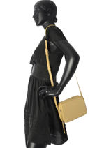 Shoulder Bag Dune Leather Lancaster Beige dune 529-20-vue-porte