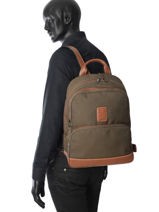 Longchamp Boxford Backpacks Gray-vue-porte
