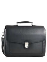 Briefcase 2 Compartments Le tanneur Black bruno TBN4200