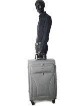 Softside Luggage Snow Travel Gray snow 12208-L-vue-porte