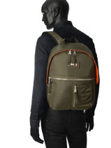 Backpack 1 Compartment Schott Brown army 62042-vue-porte
