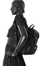 Backpack Lancaster Black basic vernis 514-86-vue-porte