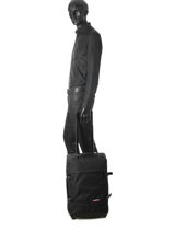 Cabin Luggage Backpack Eastpak Black authentic luggage K96L-vue-porte