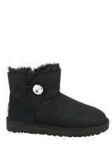 Mini bailey button boots in leather-UGG-vue-porte