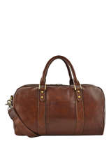 Travel Bag Tampon Vera pelle Brown tampon 82965B