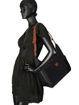 Longchamp Le pliage original Hobo bag Black-vue-porte