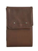 Check Holder Leather Foures Brown baroudeur 9129