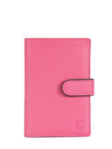 Wallet Leather Hexagona Pink multico 227376