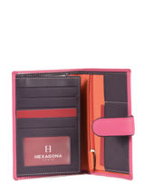 Portefeuille Leather Hexagona Pink multico 227376-vue-porte