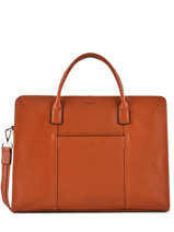 Leather Briefcase Confort Hexagona Orange confort business 462698