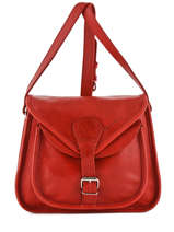 Crossbody Bag Vintage Leather Paul marius Red vintage BESACE
