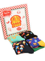 Gift Box Junk Food Happy socks Black pack XFOD09-vue-porte