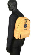 Backpack Voyager Printed Napapijri Yellow geographic NOYIGR-vue-porte