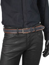 Ceinture Homme Ajustable Jean Petit prix cuir Bleu belt 3709-35-vue-porte