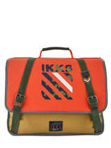 Cartable 2 Compartiments Ikks Orange army 38526