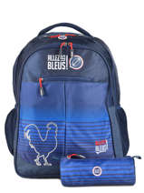 Backpack 2 Compartments With Free Pencil Case Allez les bleus Blue world cup ALB12109
