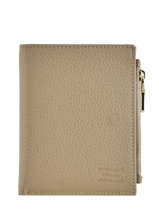 Leather Caviar Zip Wallet Crinkles Brown caviar 14269