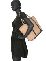 Le Cabas L Lin Paillettes Vanessa bruno Jaune cabas lin 31V40409-vue-porte