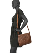 Large Leather Crossbody Bag Heritage Biba Brown heritage KA2-vue-porte