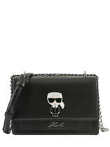Leather Crossbody Bag K Ikonik Karl lagerfeld Black k ikonic 201W3094