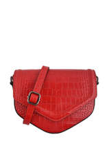 Crossbody Bag Leather Milano Red croco CR19117N
