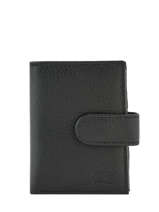 Leather Card Holder Crinkles Black caviar 14041