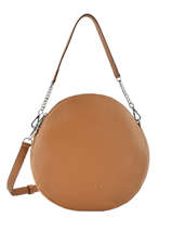 Sac Port� �paule Anna Cuir Nathan baume Marron nathan 9
