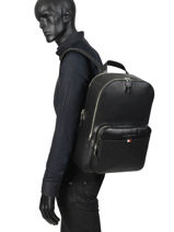 Leather Business Backpack Th Essential Tommy hilfiger Black business AM05781-vue-porte