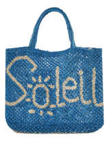 Sac Cabas "soleil" Format A4 Paille The jacksons Rose word bag S-SOLEIL
