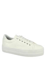 Sneakers Plato M Canvas White Fox White No name Blanc baskets mode PLATO1-vue-porte