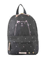 Backpack Cat 1 Compartment Kidzroom Gray starstruck 9809